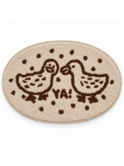 Dotted Duck Duo Oval Bath Mat on a white background