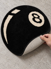 Eight Ball Round Accent Rug — Textured backing