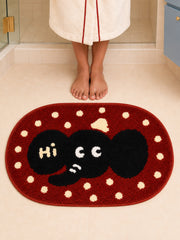 Hello Elephant Polka-Dot Bath Mat — Bathroom close-up