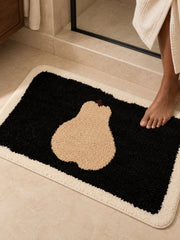 Midnight Pear Silhouette Bath Mat — bathroom context detail