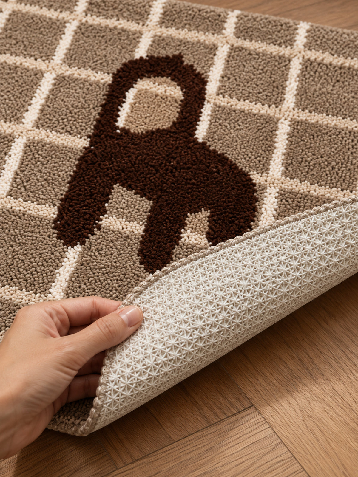 Gridback Chair Graphic Bath Mat — backing detail