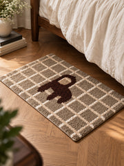 Gridback Chair Graphic Bath Mat — bedside context detail