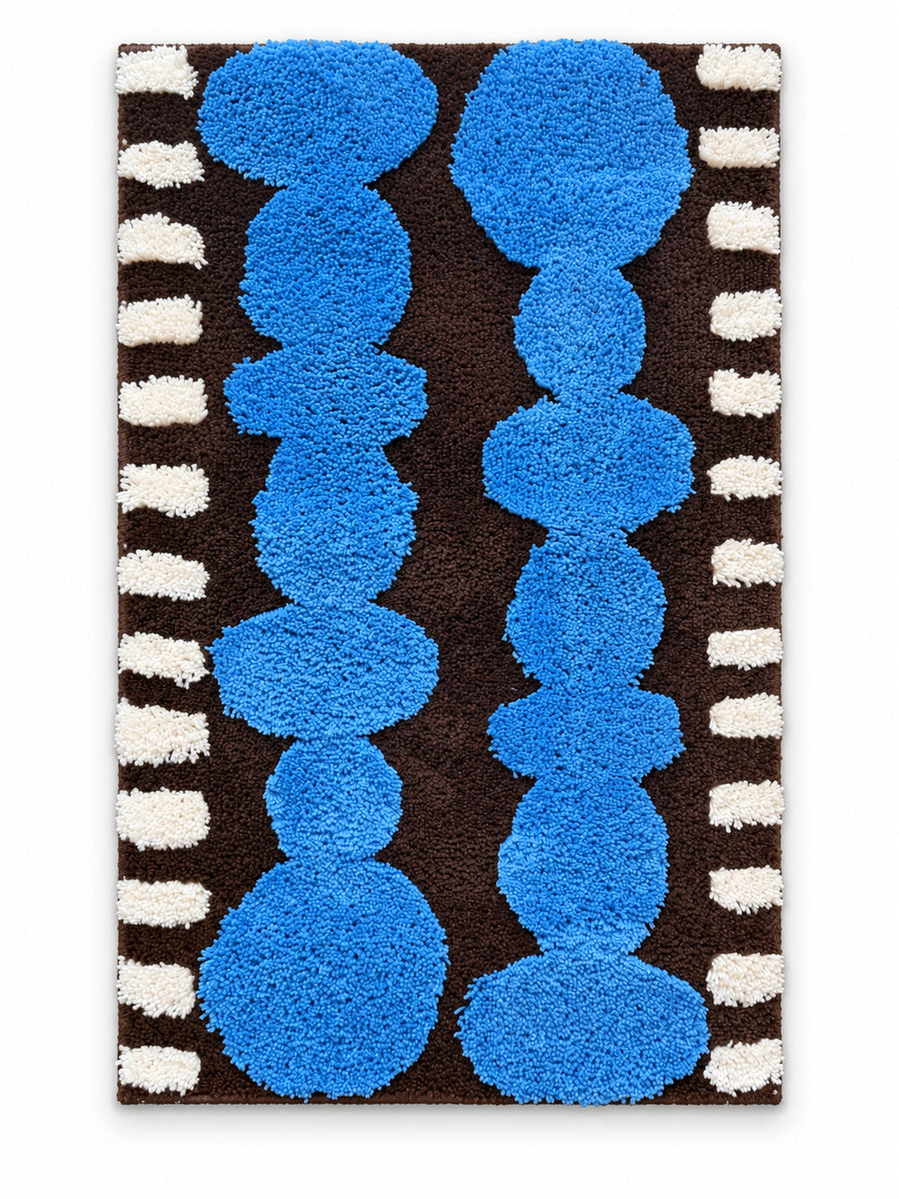 Electric Blue Pebbles Retro Bath Mat on a white background