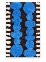 Electric Blue Pebbles Retro Bath Mat on a white background