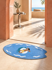All Day Off Graphic Bath Mat - Blue — daydream portal