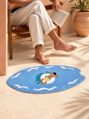 All Day Off Graphic Bath Mat - Blue — just landed