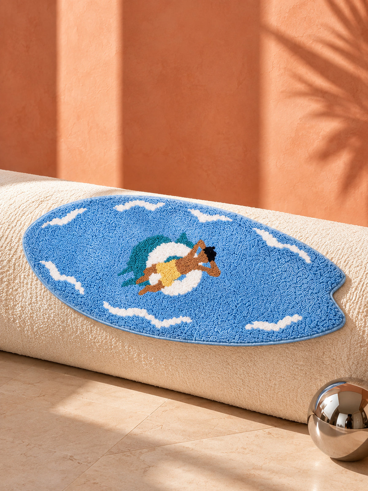 All Day Off Graphic Bath Mat - Blue — soft escape