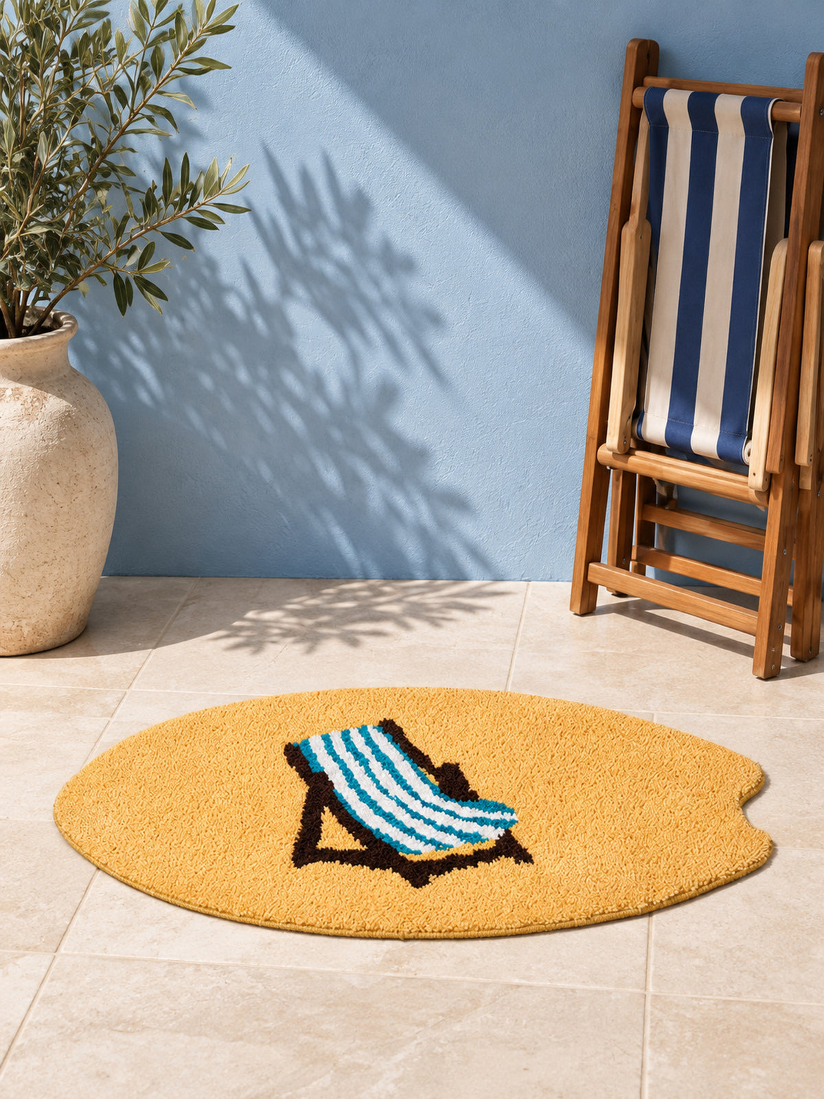 All Day Off Graphic Bath Mat - Blue — chair for a chair