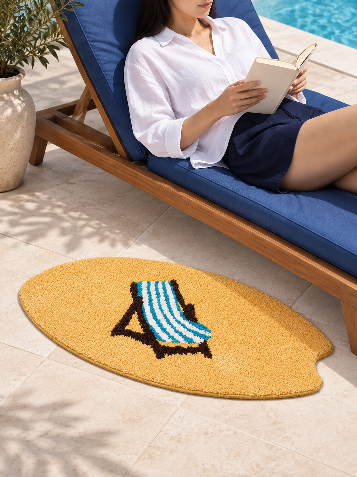 All Day Off Graphic Bath Mat - Blue — reserved for you