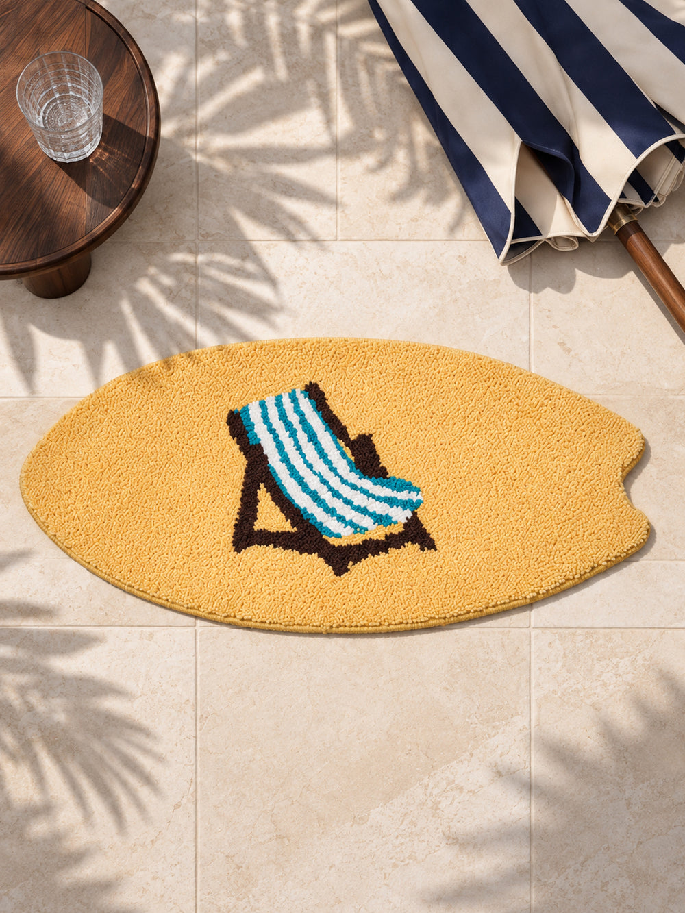 All Day Off Graphic Bath Mat - Blue — parasol hour
