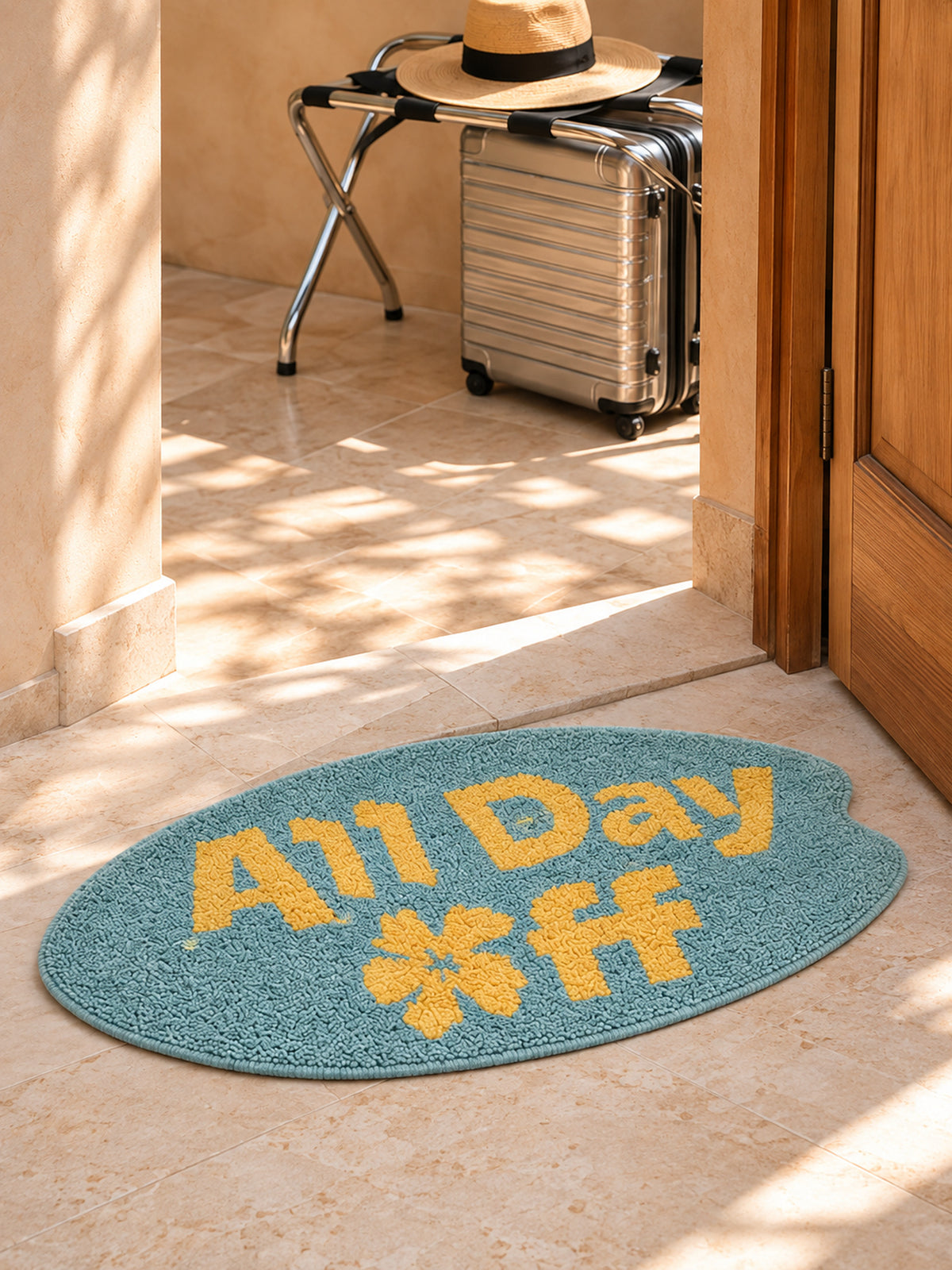 All Day Off Graphic Bath Mat - Blue — holiday check in