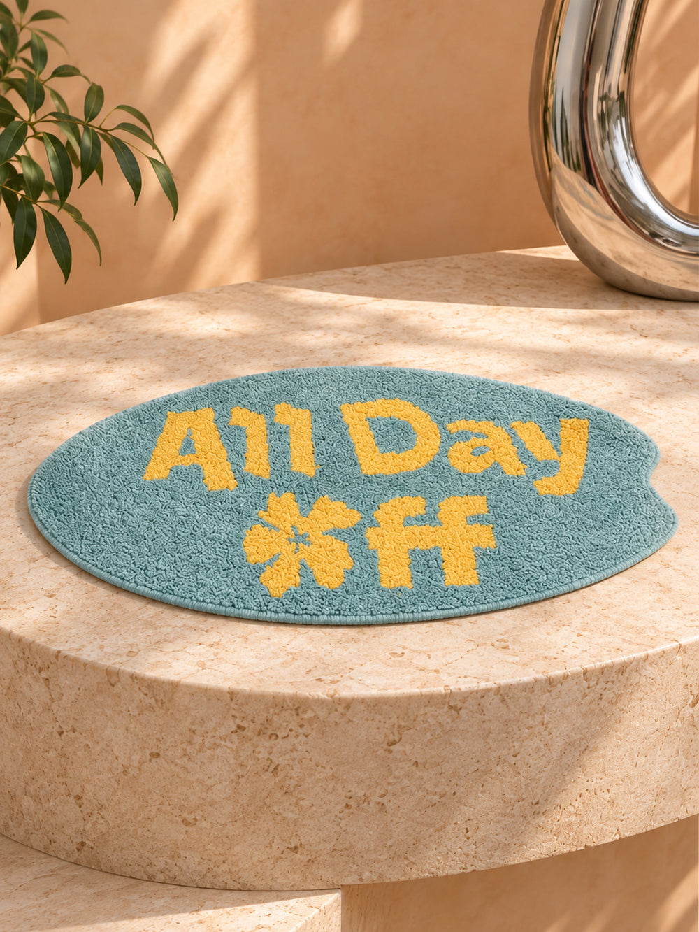 All Day Off Graphic Bath Mat - Blue — soft exhibit