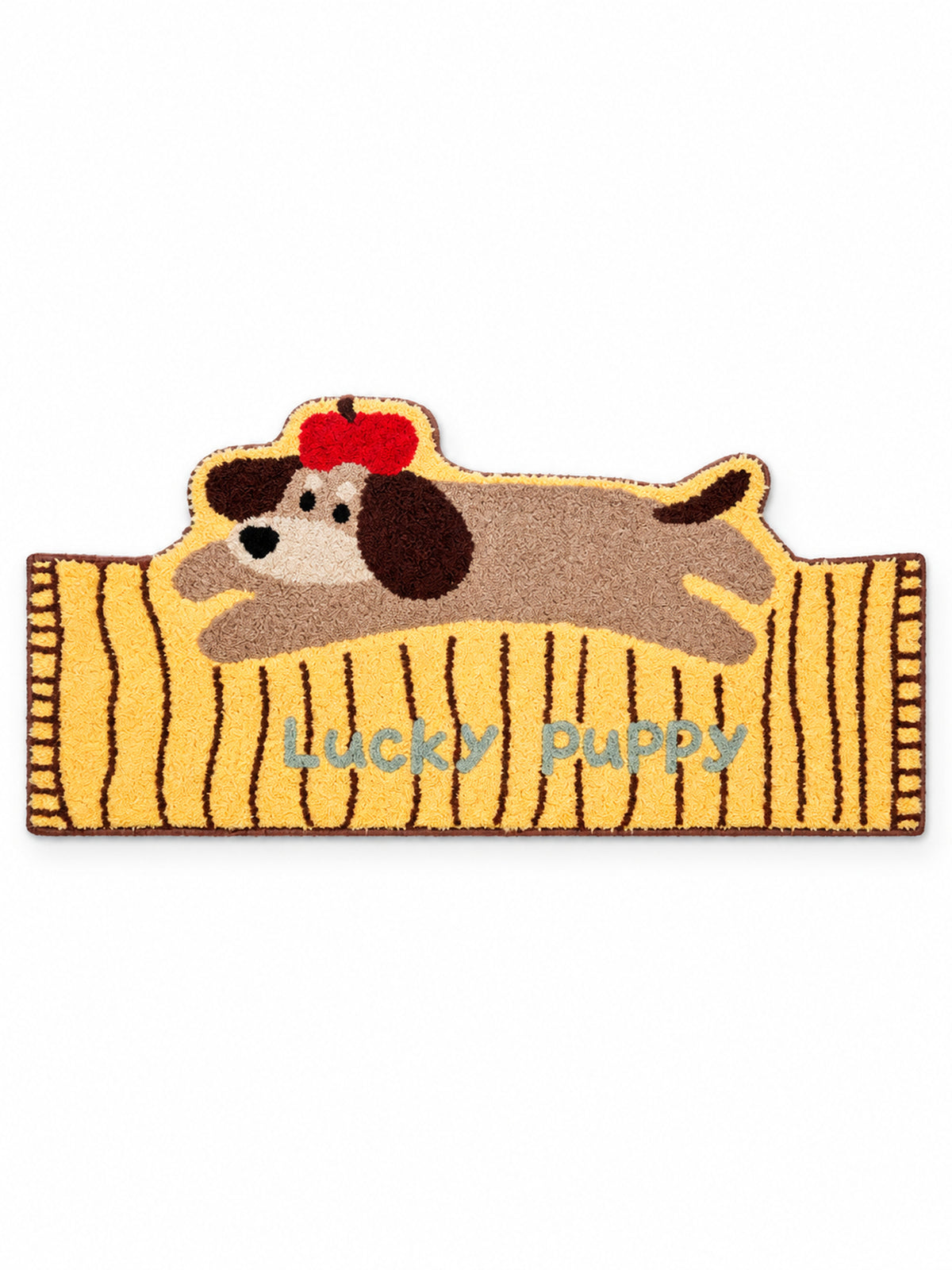Lucky Puppy Lounger Striped Runner Rug on a white background