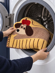Lucky Puppy Lounger Striped Runner Rug — machine wash