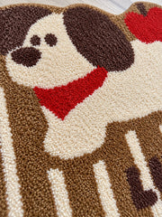 Apple Nap Puppy Striped Bath Mat — surface detail