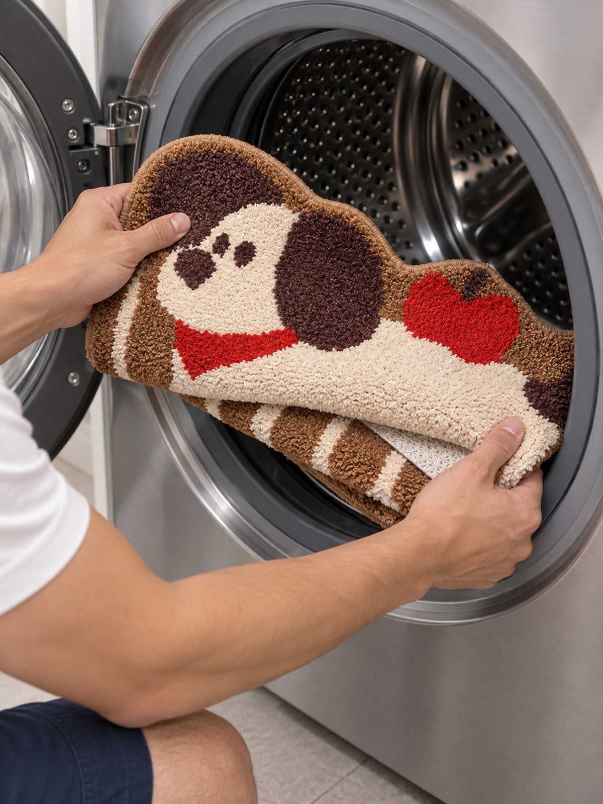 Apple Nap Puppy Striped Bath Mat — machine wash