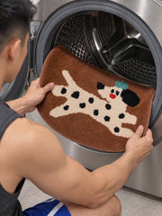 Dashing Dalmatian Oval Bath Mat — machine wash