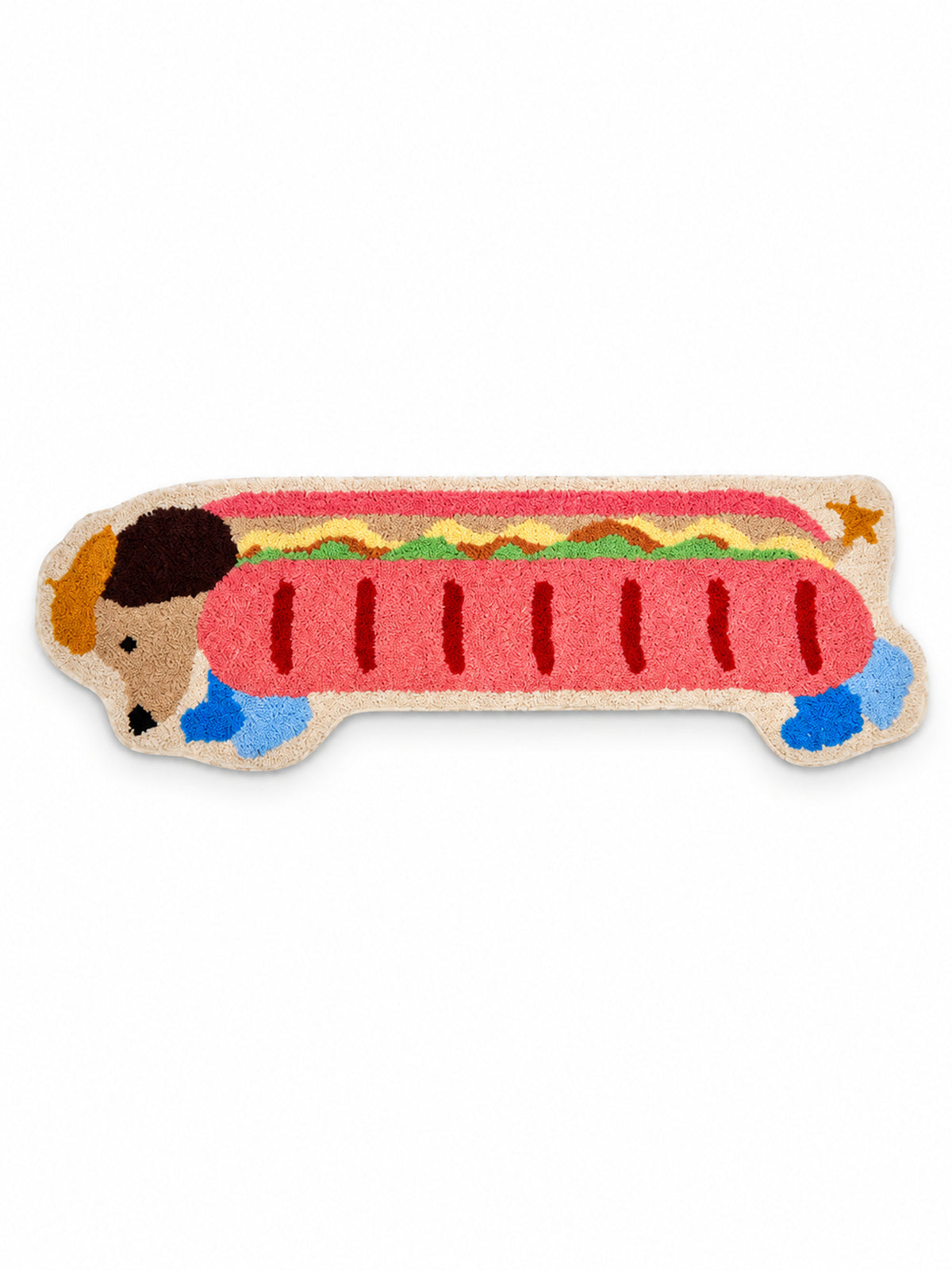 Classic Dachshund Hot Dog Runner Rug — white main