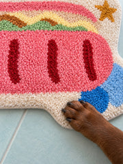 Classic Dachshund Hot Dog Runner Rug — surface detail
