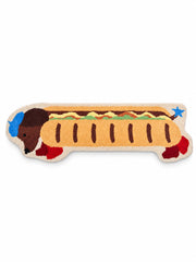 Classic Dachshund Hot Dog Runner Rug on a white background
