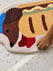 Classic Dachshund Hot Dog Runner Rug — surface detail