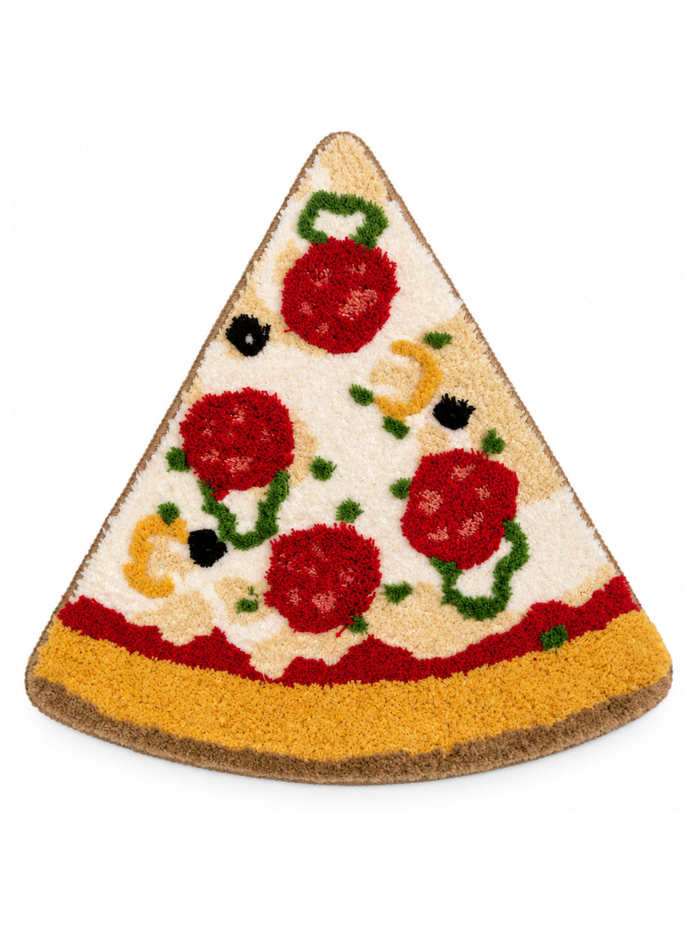 Pepperoni Pizza Slice Accent Rug on a white background