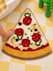 Pepperoni Pizza Slice Accent Rug — bathroom context detail