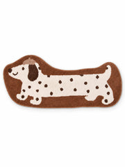 Long Dachshund Shaped Runner Rug - Spotted on a white background