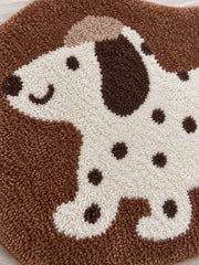 Long Dachshund Shaped Runner Rug - Spotted — surface detail