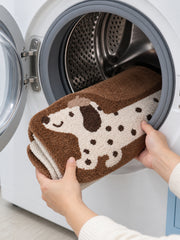 Long Dachshund Shaped Runner Rug - Spotted — machine wash