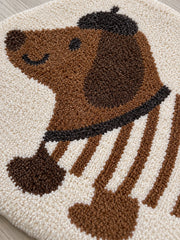 Long Dachshund Shaped Runner Rug - Spotted — surface detail